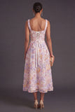 Green Sparkly Floral A Line Square Neck Long Wedding Guest Dress with Beading