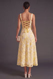 Green Sparkly Floral A Line Square Neck Long Wedding Guest Dress with Beading