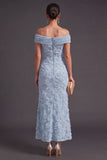 Green Sparkly Floral Off the Shoulder Mermaid Long Wedding Guest Dress with Beading