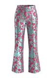 Dark Blue Floral 2 Piece Slim Fit Prom Suits with Sleeves