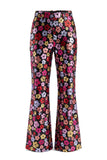 Single Breasted Black Floral 2 Piece Peak Lapel Business Suits with Pockets