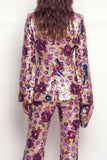 Single Breasted Black Floral 2 Piece Peak Lapel Business Suits with Pockets