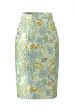 Single Breasted Yellow Flower Midi 2 Piece Peak Lapel Business Suits