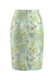 Single Breasted Yellow Flower Midi 2 Piece Peak Lapel Business Suits