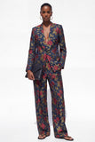 Single Breasted Black 2 Piece Floral Peak Lapel Business Suits with Pockets