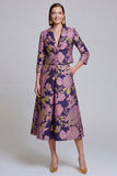 Black Silver Notched Lapel Floral Long Prom Suits with Pockets