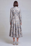 Ivory Yellow Flower Peak Lapel Single Breasted Blazer Dress with Pockets
