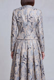 Ivory Yellow Flower Peak Lapel Single Breasted Blazer Dress with Pockets