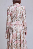 Ivory Yellow Flower Peak Lapel Single Breasted Blazer Dress with Pockets