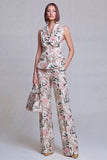 Ivory Yellow Flower Peak Lapel Double Breasted Prom Suits