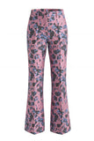 Dark Blue Floral 2 Piece Slim Fit Prom Suits with Sleeves