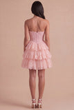 Blush A Line Floral Corset Lace Short Cocktail Dress