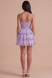 Blush A Line Floral Corset Lace Short Cocktail Dress