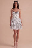 Sweetheart Black A Line Tired Short Corset Cocktail Dress