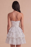 Sweetheart Black A Line Tired Short Corset Cocktail Dress
