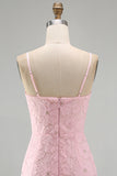 Sparkly Pink Beaded Short Bodycon Floral Cocktail Dress with Bow