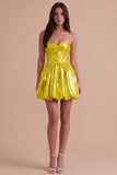 Sparkly Green Metallic Sweetheart A Line Short Cocktail Dress