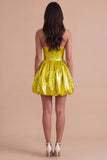 Sparkly Green Metallic Sweetheart A Line Short Cocktail Dress