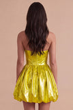 Sparkly Green Metallic Sweetheart A Line Short Cocktail Dress