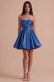 Mint Strapless A Line Short Cocktail Dress
