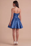 Mint Strapless A Line Short Cocktail Dress