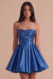 Mint Strapless A Line Short Cocktail Dress