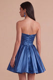 Mint Strapless A Line Short Cocktail Dress