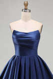 Mint Strapless A Line Short Cocktail Dress