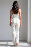Ivory 2 Piece Double Breasted Strapless Business Suits