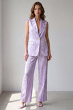 Floral Lilac 2 Piece Single Breasted Notched Lapel Business Suits