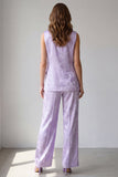 Floral Lilac 2 Piece Single Breasted Notched Lapel Business Suits