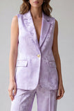 Floral Lilac 2 Piece Single Breasted Notched Lapel Business Suits