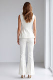 2 Piece Ivory Double Breasted V-Neck Business Suits