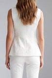 2 Piece Ivory Double Breasted V-Neck Business Suits