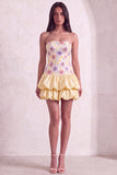 Sparkly Pink Floral Beaded Short Cocktail Dress
