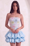 Sparkly Pink Floral Beaded Short Cocktail Dress