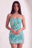 Sparkly Mint Green Sequin Bodycon Short Cocktail Dress