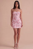 Sparkly Pink Sequin Bodycon Short Cocktail Dress