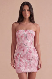 Sparkly Pink Sequin Bodycon Short Cocktail Dress
