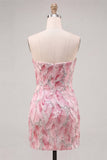 Sparkly Pink Sequin Bodycon Short Cocktail Dress