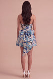 Pink Floral Beaded Short Cocktail Dress with Bow