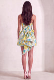 Pink Floral Beaded Short Cocktail Dress with Bow