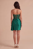 Sparkly Dark Green Corset Beaded Short Cocktail Dress