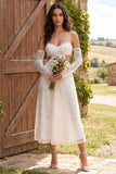 Sparkly Ivory Sequined A Line Spaghetti Straps Long Engagement Dress