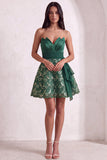 Sky Blue Sparkly Sequin Strapless Short Cocktail Dress