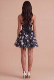 Glitter Black Tulle Corset Halter Short Cocktail Dress