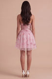 Sparkly Sequin Blush Corset Strapless Short Cocktail Dress
