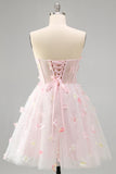 Sparkly Sequin Blush Corset Strapless Short Cocktail Dress