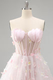 Sparkly Sequin Blush Corset Strapless Short Cocktail Dress
