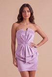Sparkly Ligth Purple Beaded Short Cocktail Dress